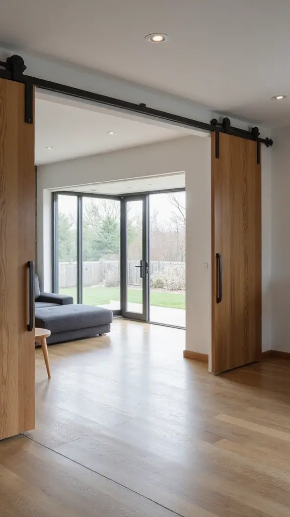 40 Small House Interior Design Ideas That Maximize Space - 24. Use Sliding Doors