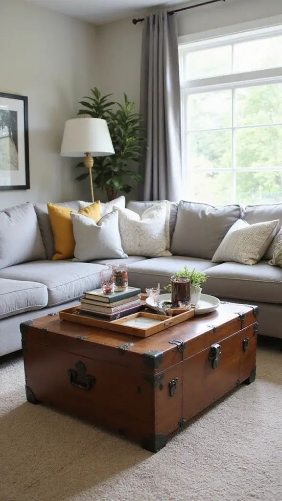 40 Small House Interior Design Ideas That Maximize Space - 31. Use Trunks or Chests for Storage