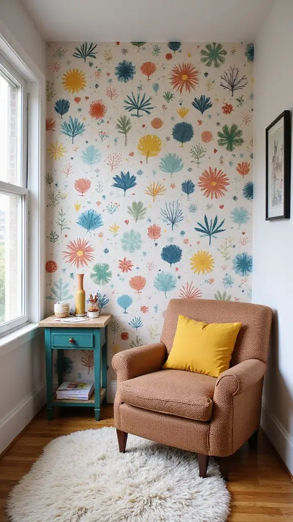 40 Small House Interior Design Ideas That Maximize Space - 34. Use Removable Wallpaper