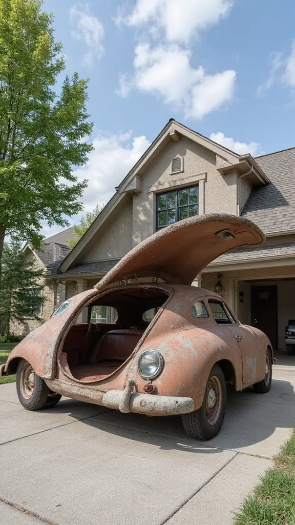 41 Car Porch Design Modern Ideas for a Stunning Entrance - 23. Unique Sculptural Car Porch
