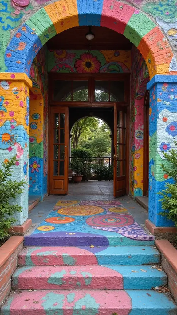 41 Car Porch Design Modern Ideas for a Stunning Entrance - 36. Artistic Mural Carport