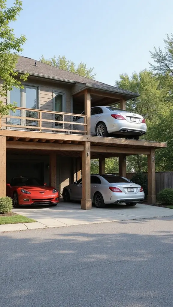 41 Car Porch Design Modern Ideas for a Stunning Entrance - 41. Multi-Level Car Porch Design
