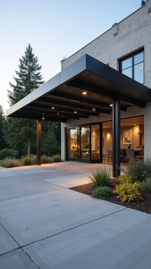 41 Car Porch Design Modern Ideas for a Stunning Entrance - 6. Industrial Style Carport