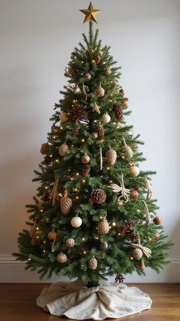 41 Christmas Home Decor Ideas That Feel Warm & Bright - 12. Nature-Inspired Christmas Tree Decorations
