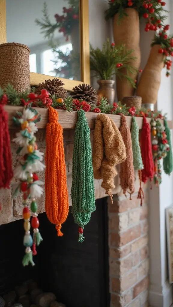 41 Christmas Home Decor Ideas That Feel Warm & Bright - 16. Handmade Beaded Garlands