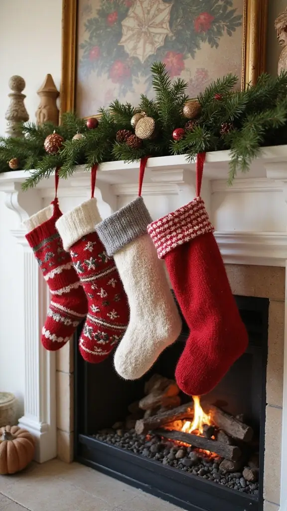 41 Christmas Home Decor Ideas That Feel Warm & Bright - 20. Upcycled Sweater Stockings