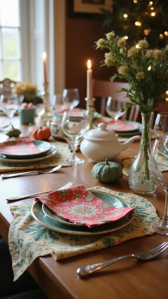 41 Christmas Home Decor Ideas That Feel Warm & Bright - 23. Cloth Napkins with Holiday Patterns