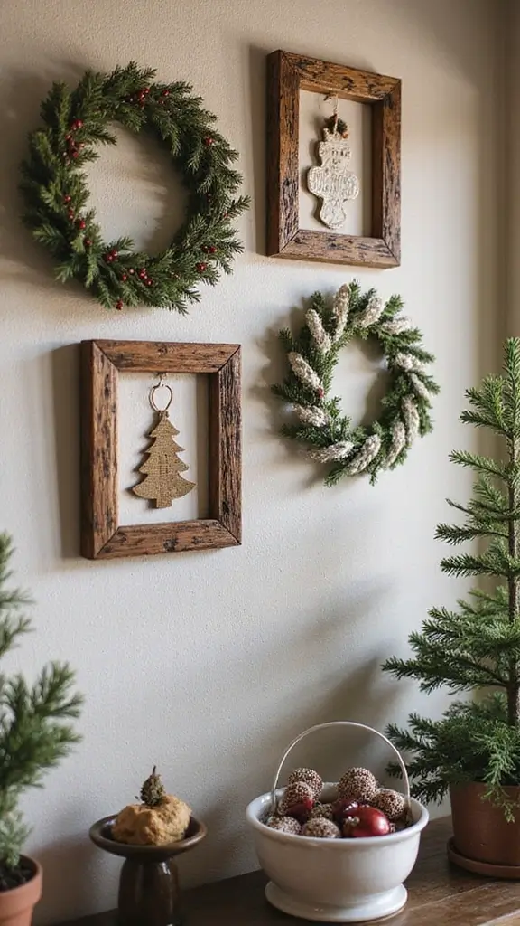 41 Christmas Home Decor Ideas That Feel Warm & Bright - 24. Holiday-Themed Wall Art