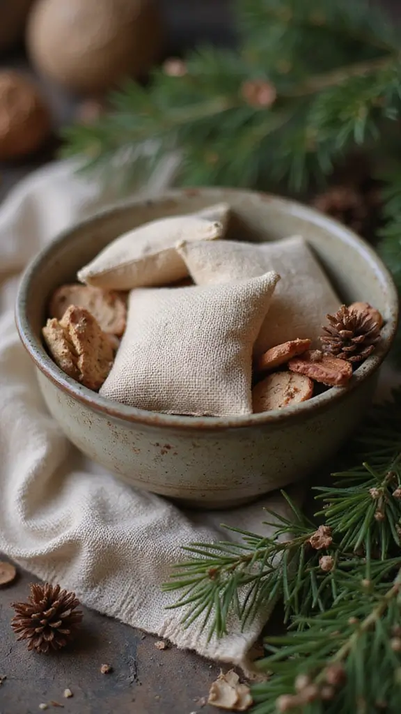 41 Christmas Home Decor Ideas That Feel Warm & Bright - 28. Festive Fragrant Sachets