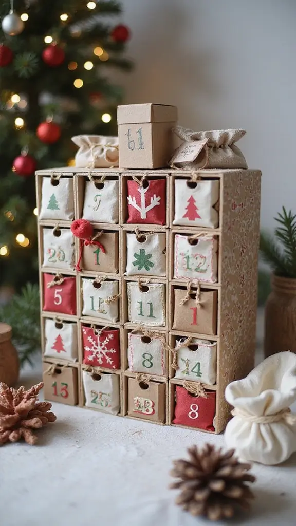41 Christmas Home Decor Ideas That Feel Warm & Bright - 32. DIY Advent Calendar