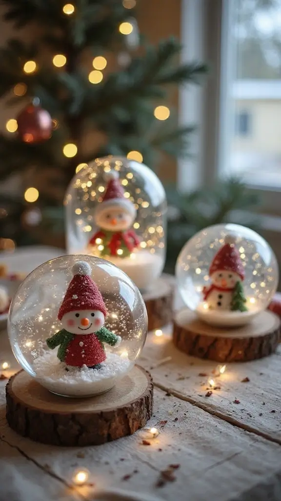 41 Christmas Home Decor Ideas That Feel Warm & Bright - 34. DIY Snow Globes