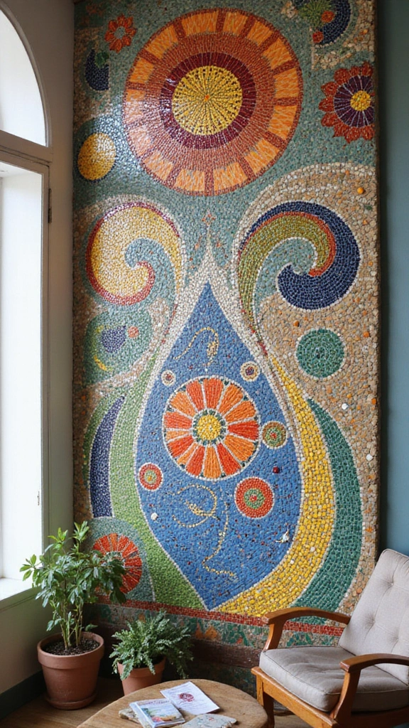 41 DIY Crafts for Home Decor That Look Expensive but Aren’t - 19. DIY Mosaic Wall Art