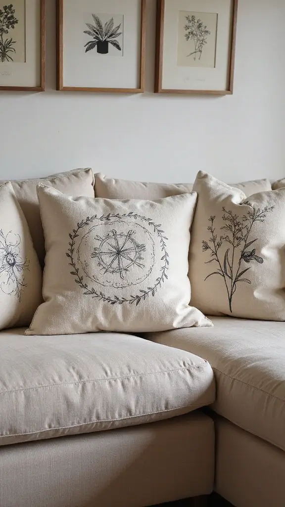 41 DIY Crafts for Home Decor That Look Expensive but Aren’t - 20. Stenciled Pillow Covers