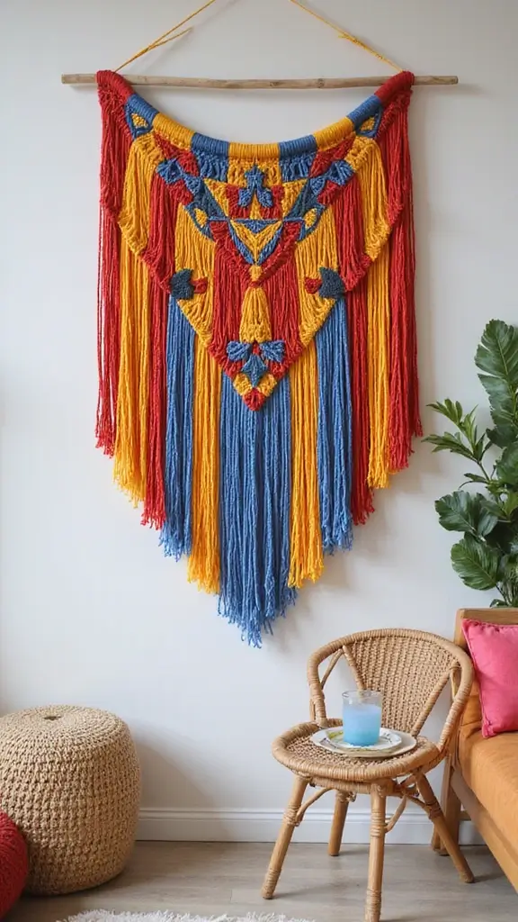 41 DIY Crafts for Home Decor That Look Expensive but Aren’t - 38. Colorful Wall Hangings
