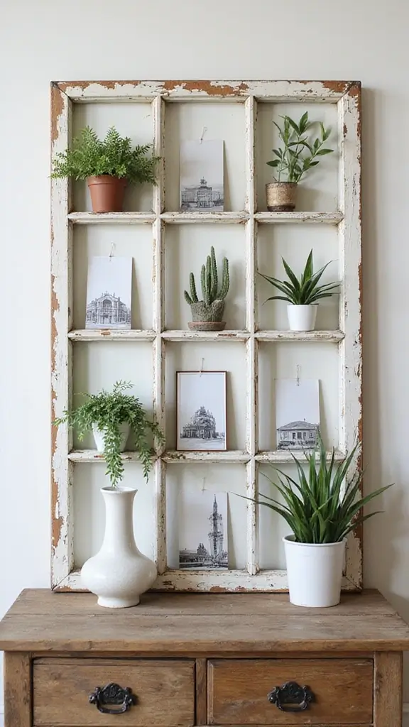 41 DIY Crafts for Home Decor That Look Expensive but Aren’t - 4. Upcycled Window Frame
