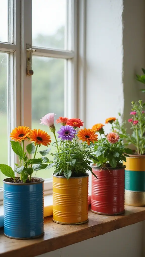 41 Dollar Tree DIY Home Decor Ideas That Look Expensive - 14. Upcycled Tin Can Planters