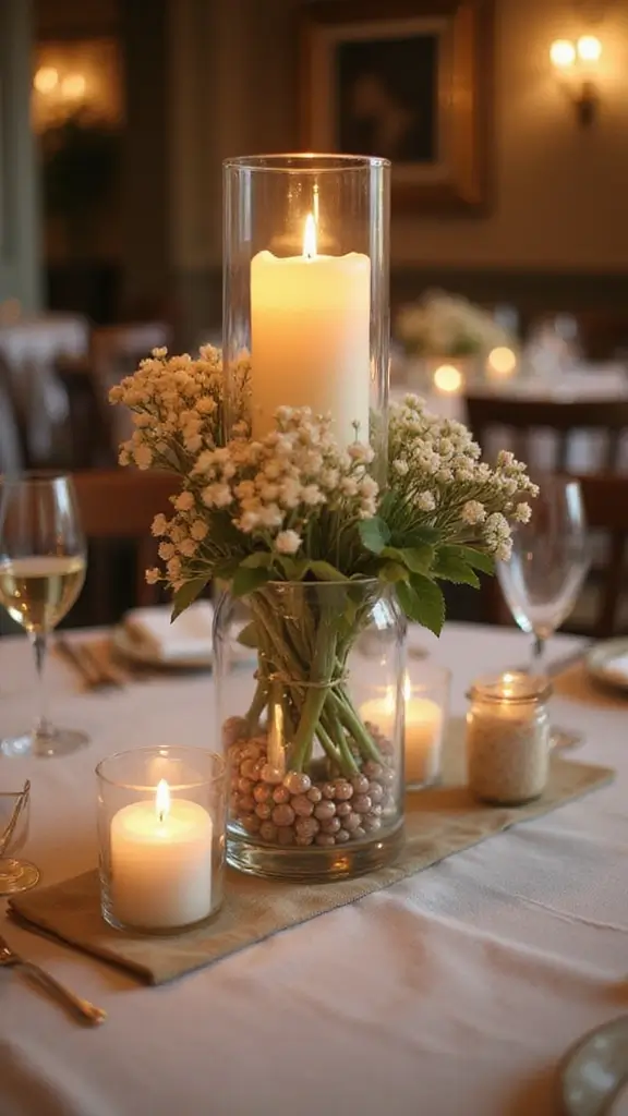 41 Dollar Tree DIY Home Decor Ideas That Look Expensive - 15. Candle Centerpiece with Beads
