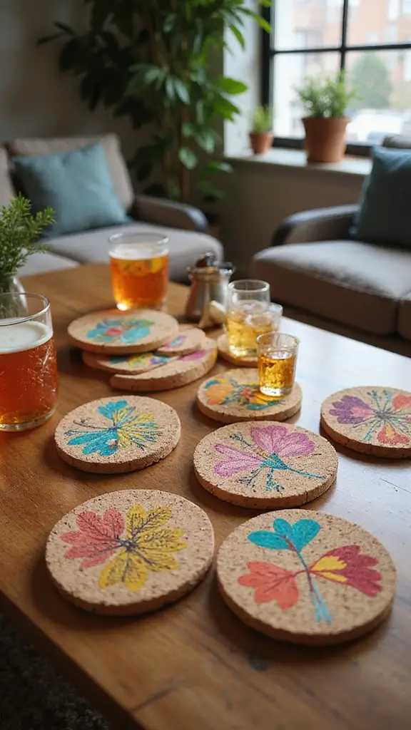 41 Dollar Tree DIY Home Decor Ideas That Look Expensive - 18. Creative Cork Coasters