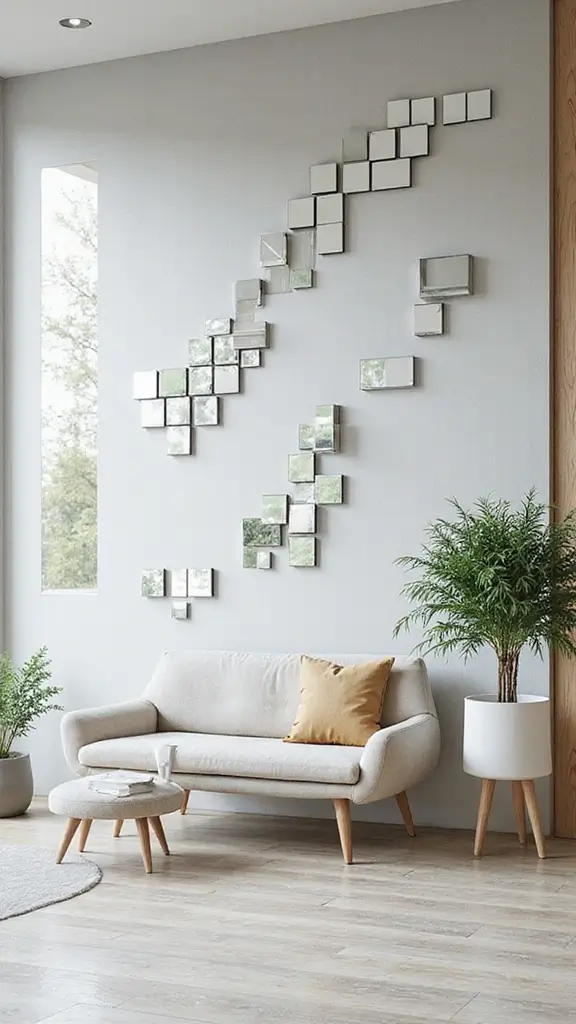 41 Dollar Tree DIY Home Decor Ideas That Look Expensive - 21. Decorative Mirror Tile Accent Wall