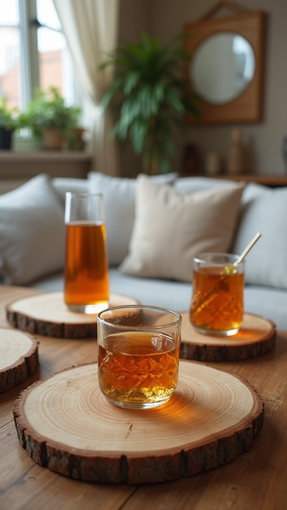 41 Dollar Tree DIY Home Decor Ideas That Look Expensive - 24. Rustic Wood Slice Coasters