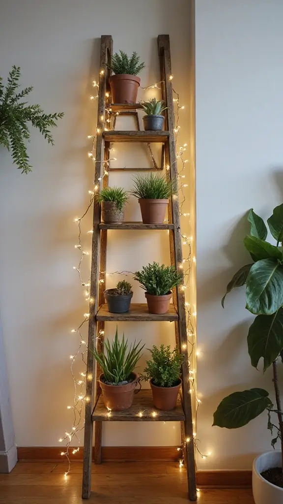 41 Dollar Tree DIY Home Decor Ideas That Look Expensive - 27. Decorative Ladder Display