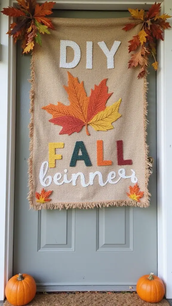 41 Fall Front Door Decor Ideas That Make a Statement - 11. DIY Fall Banner