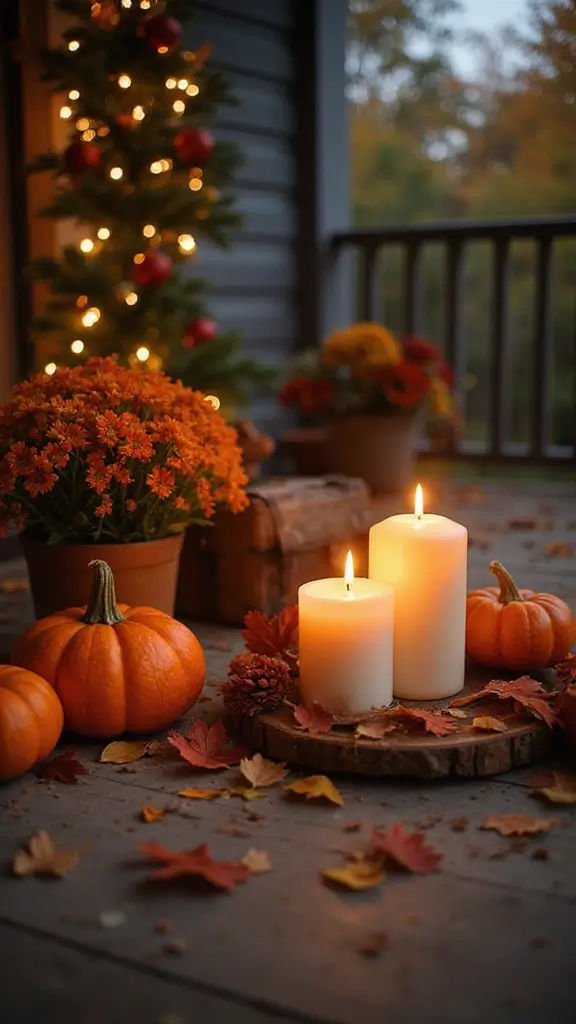 41 Fall Front Door Decor Ideas That Make a Statement - 32. Seasonal Scented Candles