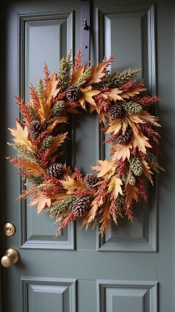 41 Fall Front Door Decor Ideas That Make a Statement - 7. Seasonal Door Swag
