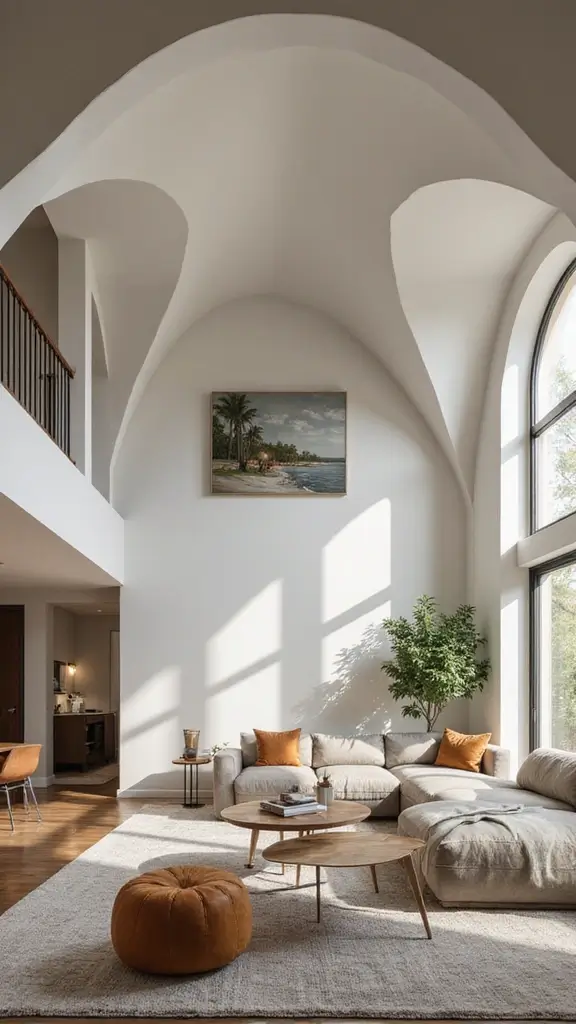 41 Half Vaulted Ceiling Living Room Ideas That Impress - 19. Unique Architectural Features