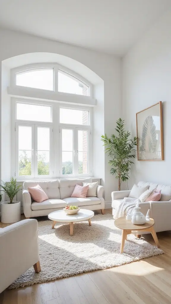 41 Half Vaulted Ceiling Living Room Ideas That Impress - 2. Bright White Interiors