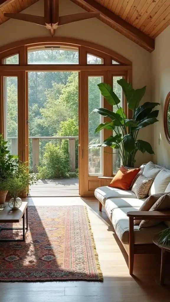 41 Half Vaulted Ceiling Living Room Ideas That Impress - 30. Indoor-Outdoor Living