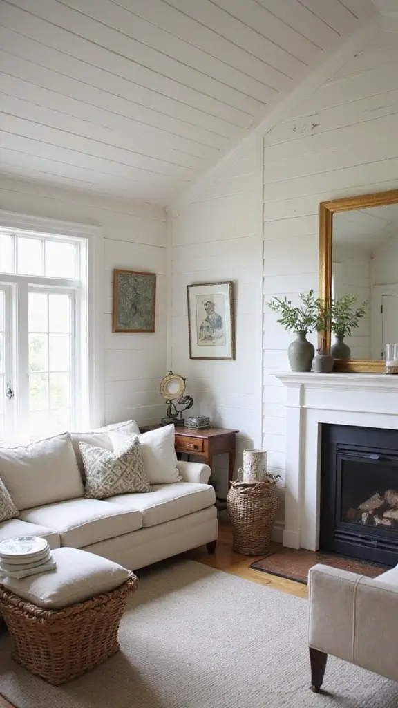 41 Half Vaulted Ceiling Living Room Ideas That Impress - 4. Cozy Cottage Feel