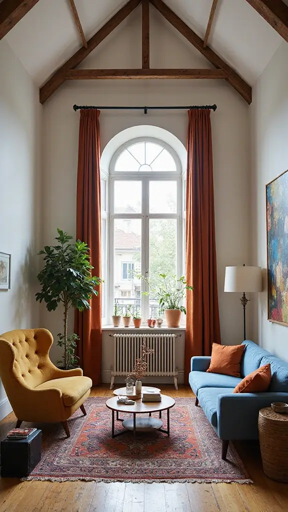 41 Half Vaulted Ceiling Living Room Ideas That Impress - 41. Combining Styles