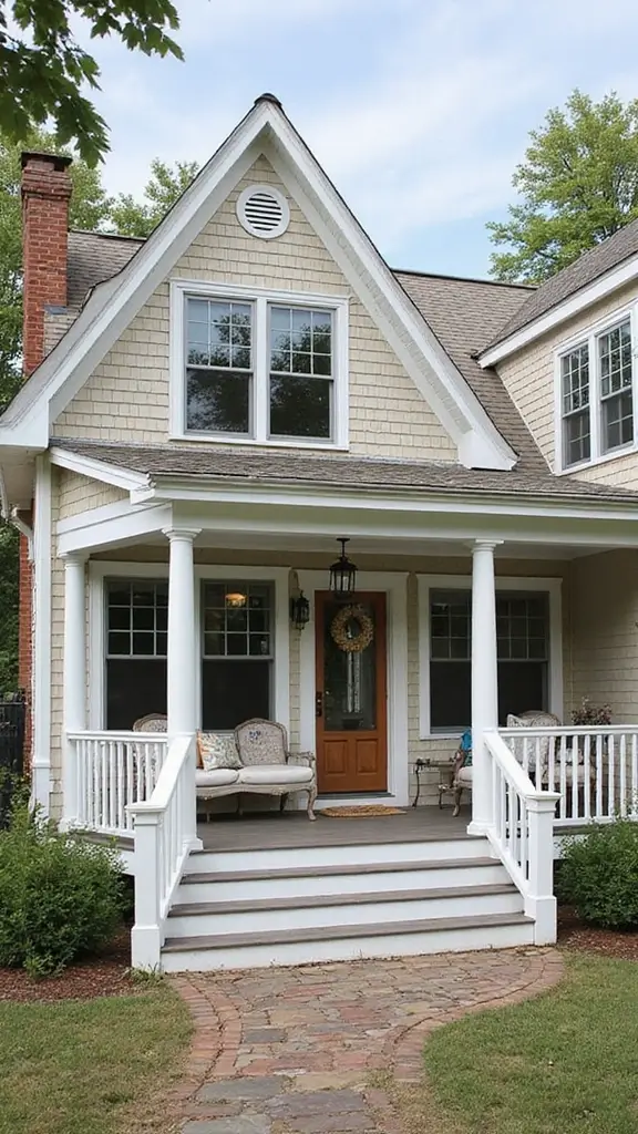 41 House with Wrap Around Porch Designs That Feel Timeless - 10. Chic Cape Cod Comfort
