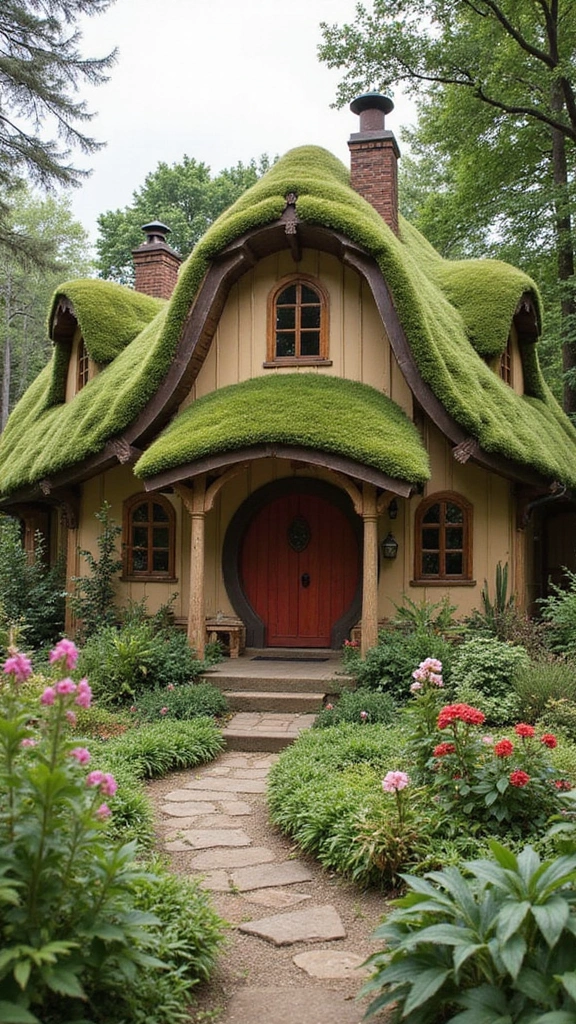 41 House with Wrap Around Porch Designs That Feel Timeless - 15. Cozy Hobbit House Inspiration