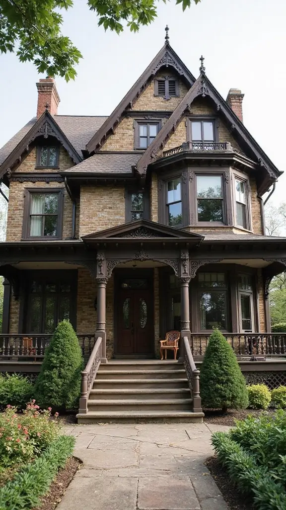41 House with Wrap Around Porch Designs That Feel Timeless - 20. Timeless Tudor Grandeur