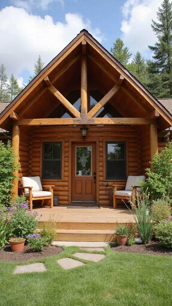 41 House with Wrap Around Porch Designs That Feel Timeless - 22. Artisanal Log Cabin Retreat