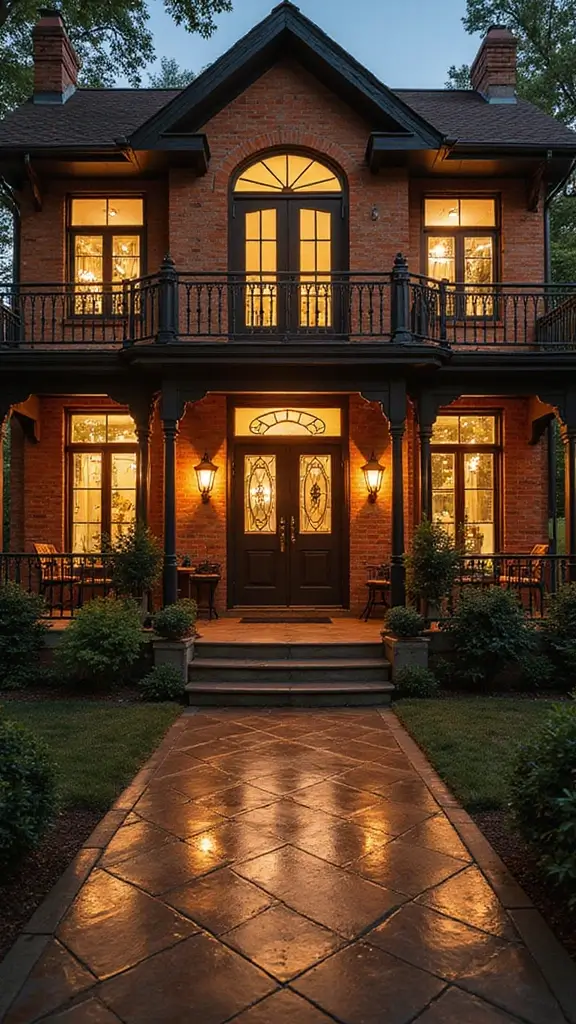 41 House with Wrap Around Porch Designs That Feel Timeless - 28. Sophisticated Art Deco Designs