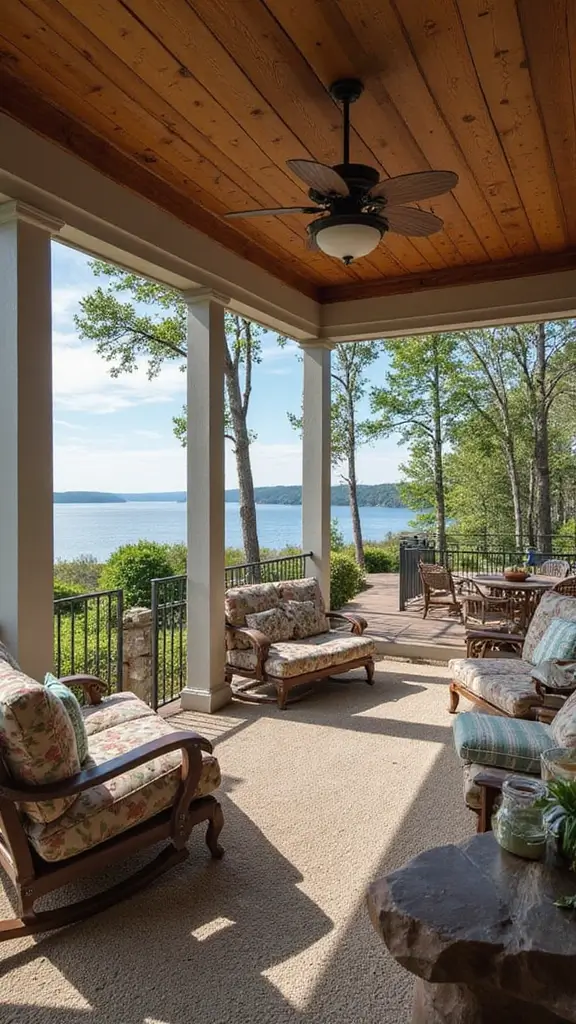 41 House with Wrap Around Porch Designs That Feel Timeless - 30. Stunning Lakefront Retreat