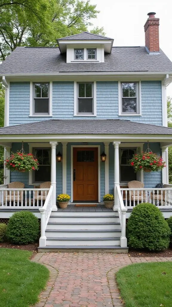 41 House with Wrap Around Porch Designs That Feel Timeless - 33. Nostalgic New England Style