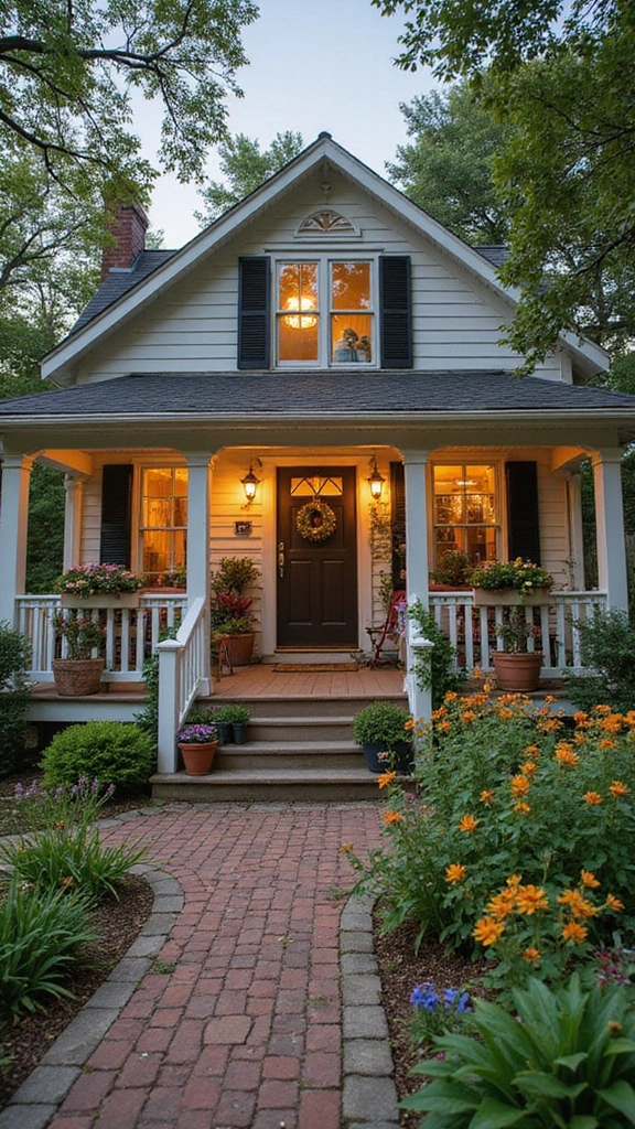 41 House with Wrap Around Porch Designs That Feel Timeless - 7. Whimsical Cottage Charm