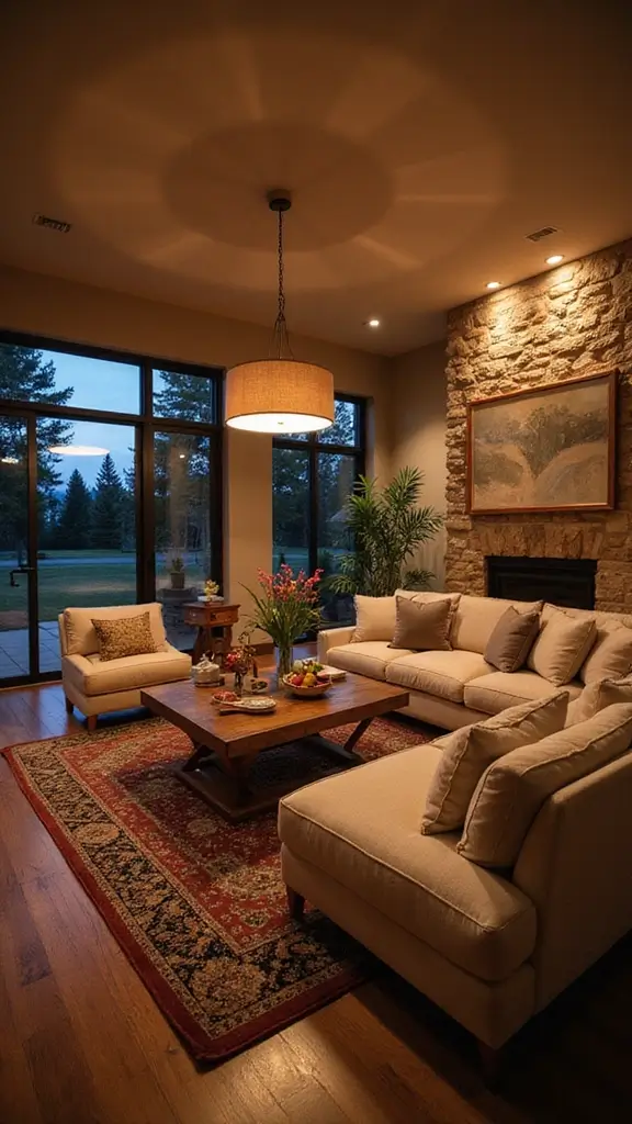 41 Modern Luxury Living Room Interior Design That Feels Effortless - 37. Layered Lighting