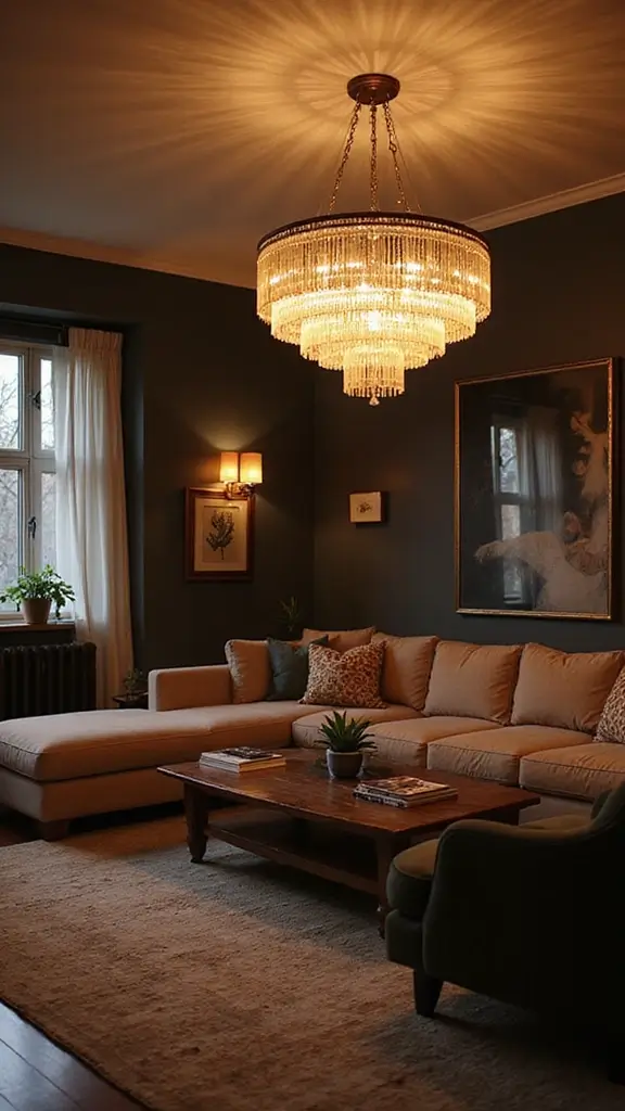 41 Modern Luxury Living Room Interior Design That Feels Effortless - 4. Statement Lighting Fixtures
