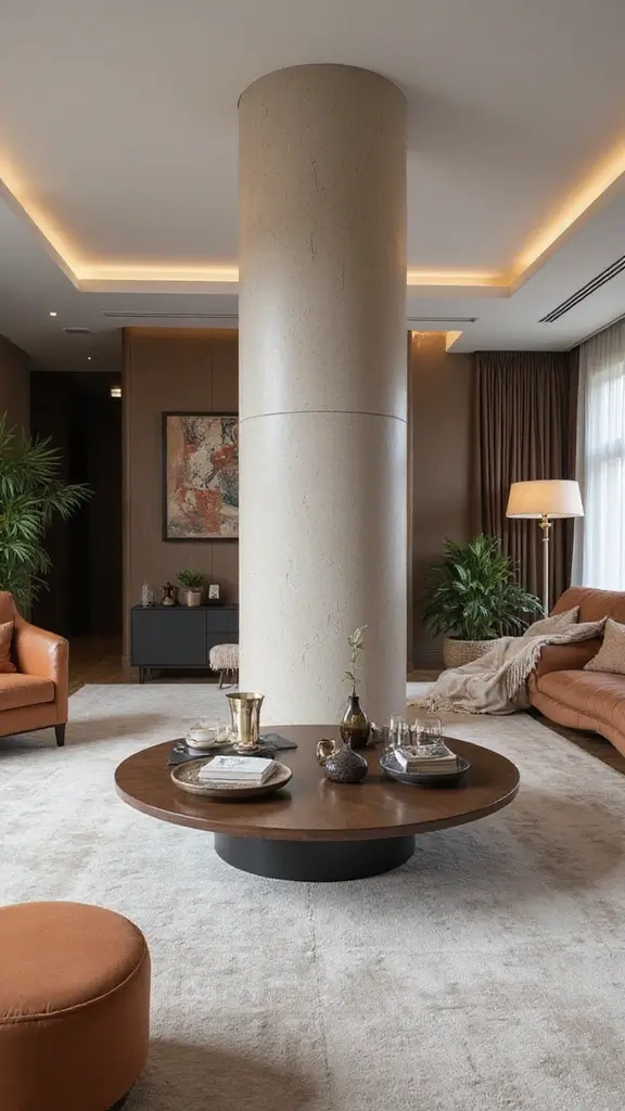 41 Pillar Design Interior Modern Styles That Add Drama - 13. Focal Point Pillars