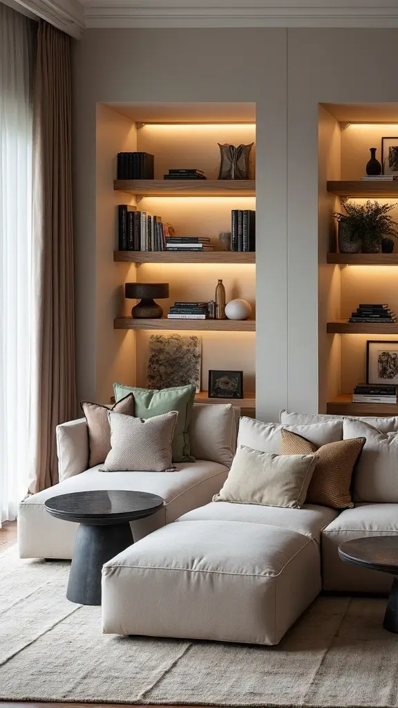 41 Pillar Design Interior Modern Styles That Add Drama - 16. Open Shelving Pillars
