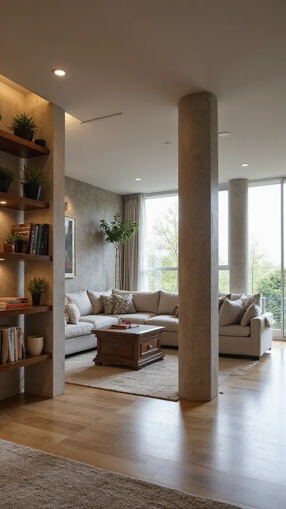 41 Pillar Design Interior Modern Styles That Add Drama - 27. Multi-Functional Pillars