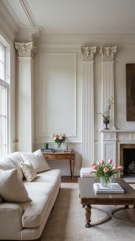 41 Pillar Design Interior Modern Styles That Add Drama - 33. Decorative Molding on Pillars