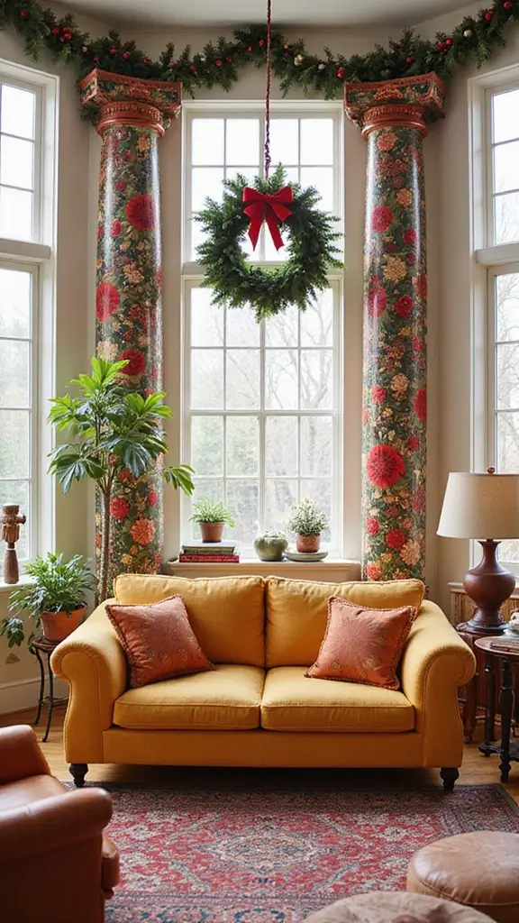 41 Pillar Design Interior Modern Styles That Add Drama - 41. Seasonal Theme Pillars