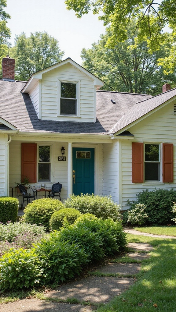 41 Ranch Home Exterior Makeover Ideas That Wow - 12. Colorful Window Shutters