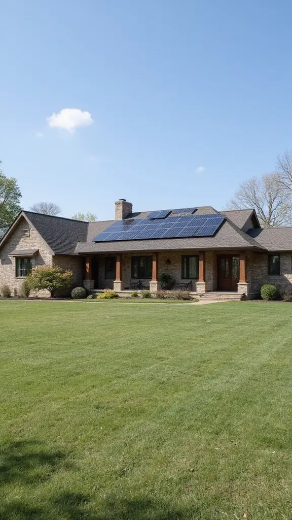 41 Ranch Home Exterior Makeover Ideas That Wow - 13. Solar Panel Integration